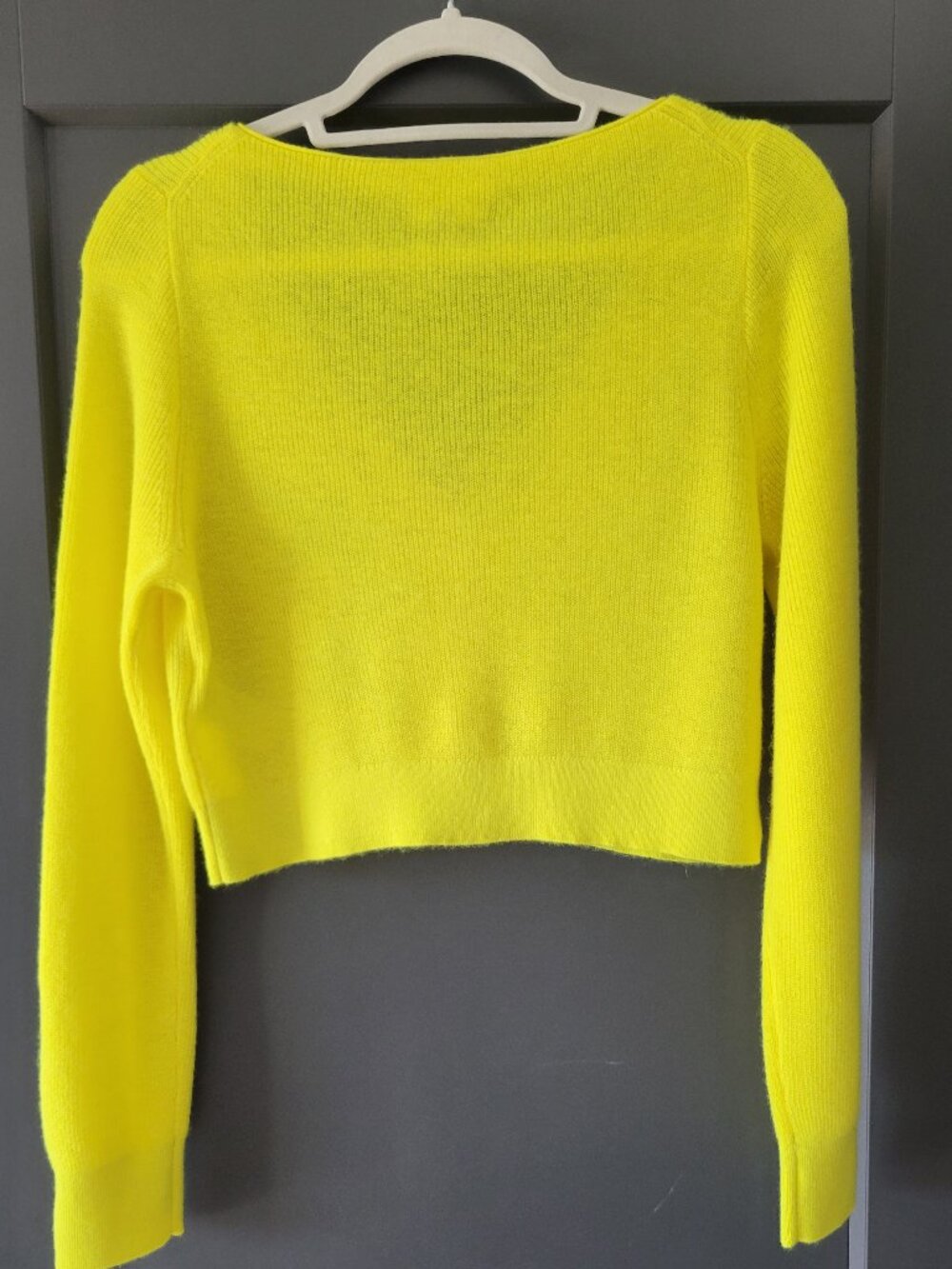 J. Crew Cashmere Yellow Cropped Cardigan Size M - Picture 9 of 9